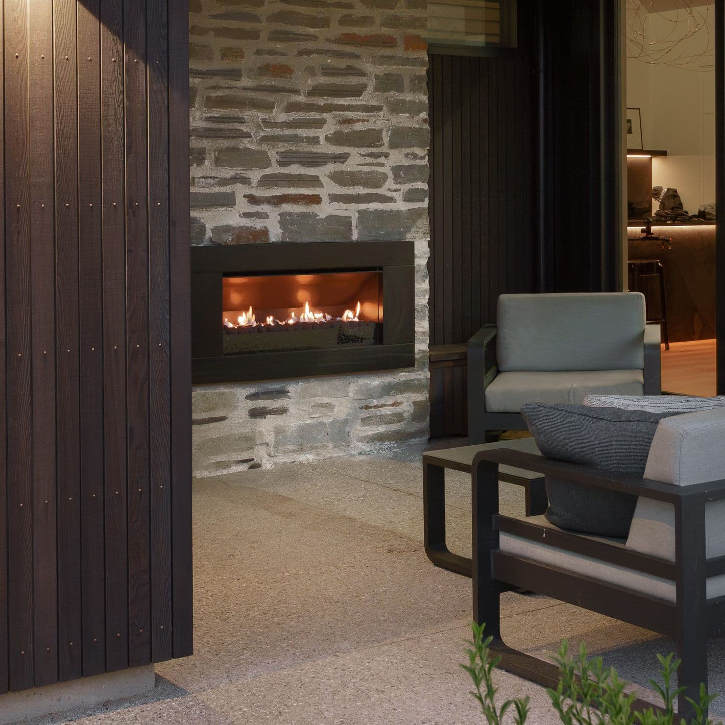 external courtyard fireplace